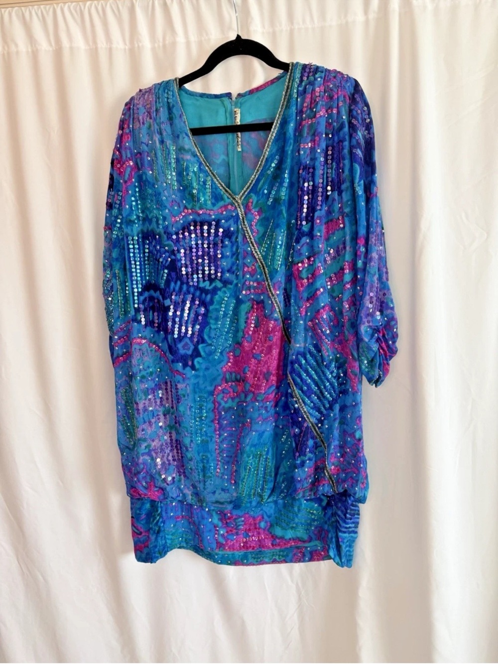 Vintage Judith Ann Creations Beaded Cocktail Dress - size Medium